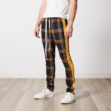 Eugenes Plaid Track Pants // Mustard (S)
