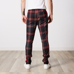 Eugenes Plaid Track Pants // Black + Red (L)