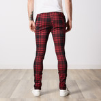 Eugenes Plaid Track Pants // Wine + Black (S)