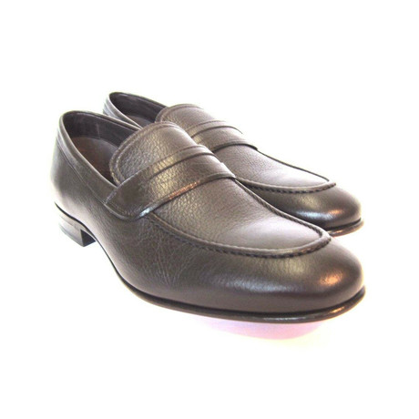 Brioni // Capri Brown Leather Loafers // Brown (US: 6)