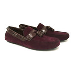 Brioni // Crocodile Suede Loafers // Burgundy (US: 7.5)