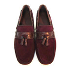 Brioni // Crocodile Suede Loafers // Burgundy (US: 6)