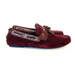 Brioni // Crocodile Suede Loafers // Burgundy (US: 8)