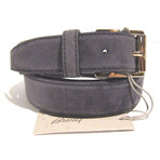 Brioni // Suede Leather Gold Buckle Belt // Gary (40)