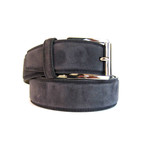 Brioni // Formal Suede Silver Buckle Belt // Gary (32)