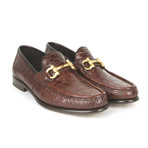 Salvatorre Ferragamo // Mason Crocodile Horsebit Loafers // Brown (US: 10)