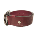 Salvatore Ferragamo // Oversize Gancini Buckle Belt // Burgundy (32)