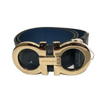 Salvatore Ferragamo // Oversize Gancini Buckle Belt // Blue (32)