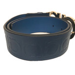 Salvatore Ferragamo // Oversize Gancini Buckle Belt // Blue (34)