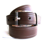 Salvatore Ferragamo // Chrome Buckle Belt // Brown (38)