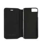 Heritage 488 Leather Booktype Case // Black // iPhone SE/8/7