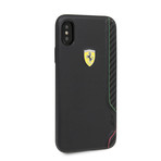 PU Rubber Soft Touch Slim Fit Hard Case // Black + Green + Red Stripes // iPhone X/XS
