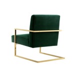 Santana Velvet Accent Chair (Gray + Chrome)