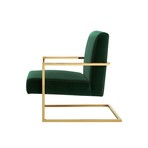 Santana Velvet Accent Chair (Gray + Chrome)