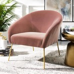 Will Velvet Accent Chair (Navy + Gold)