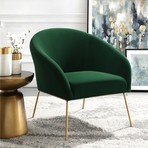 Will Velvet Accent Chair (Navy + Gold)