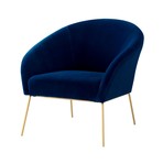 Will Velvet Accent Chair (Navy + Gold)