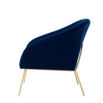 Will Velvet Accent Chair (Navy + Gold)