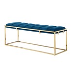 Brayson Velvet Bench (Navy + Gold)