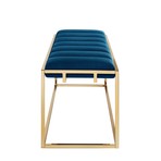 Brayson Velvet Bench (Navy + Gold)