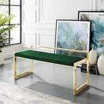 Rashad Velvet Bench (Navy + Gold)