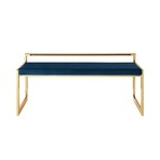 Rashad Velvet Bench (Navy + Gold)