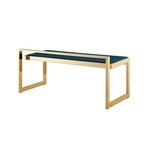 Rashad Velvet Bench (Navy + Gold)
