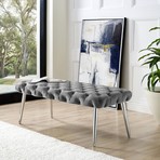 Jilynn Velvet Bench (Lilac + Gold)