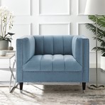 Geoffey Velvet Club Chair (Black + Chrome)