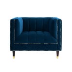 Geoffey Velvet Club Chair (Black + Chrome)