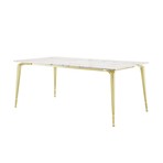 Bridger Dining Table // 90" (White + Gold)