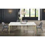 Bridger Dining Table // 90" (White + Gold)