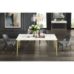 Bridger Dining Table // 70" (White + Gold)
