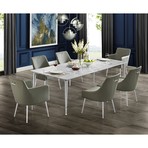 Bridger Dining Table // 90" (White + Gold)
