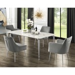 Bridger Dining Table // 70" (White + Gold)
