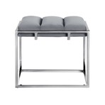 Brayson Velvet Ottoman (Navy + Gold)