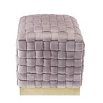 Griffin Velvet Ottoman (Lilac + Gold)