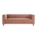 Geoffey Velvet Sofa (Black + Chrome)