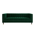 Geoffey Velvet Sofa (Black + Chrome)