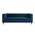 Geoffey Velvet Sofa (Black + Chrome)