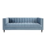 Geoffey Velvet Sofa (Black + Chrome)