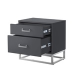 Perkolli Accent Table (Dark Grey + Chrome)