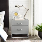 Perkolli Accent Table (Dark Grey + Chrome)