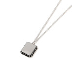 Stainless Steel Minimalist Black Pendant Necklace // 14K Gold Plating