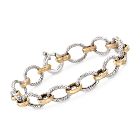 Stainless Steel Multi-Toned Cable Wire Bracelet
