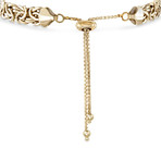 Stainless Steel Byzantine Chain Bracelet + Pull Closure Bracelet // 14K Gold Plating