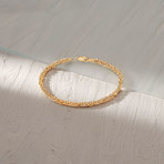 Stainless Steel Sleek Byzantine Bracelet // 14K Gold Plating