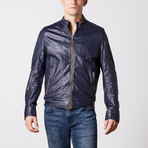 Gavin Leather Jacket // Navy (XL)