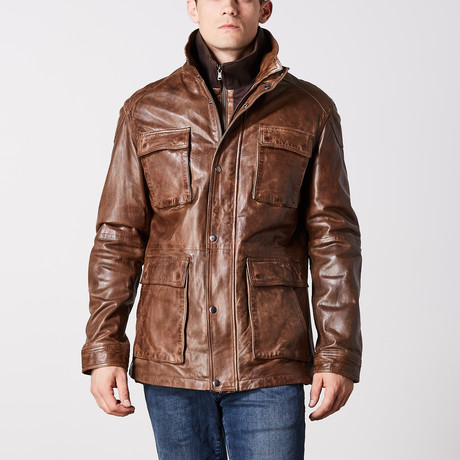 Jacob Leather Jacket // Mud (S)