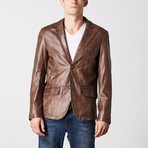 Joshua Leather Jacket // Chocolate Brown (S)